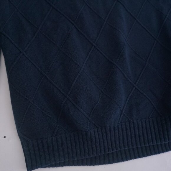 Vintage '90S Izod Argyle Pattern 100% Cotton Knit Crewneck Sweater XL - Picture 6 of 9